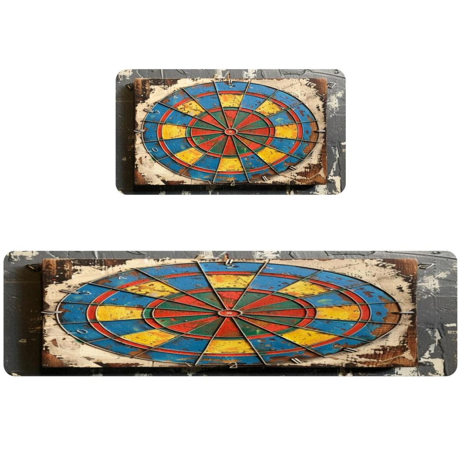 Tapete de cocina moderno de 2 piezas con diseño de dardos para pasillo y cuarto de lavado