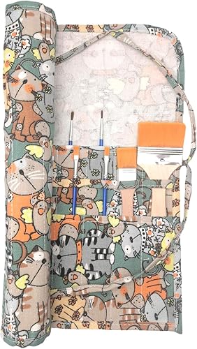 Miniatura 6 de Funny live Soporte para pinceles de pintura, suministros de arte, pincel de pintura para artistas y organizador de almacenamiento, bolsa enrollable,