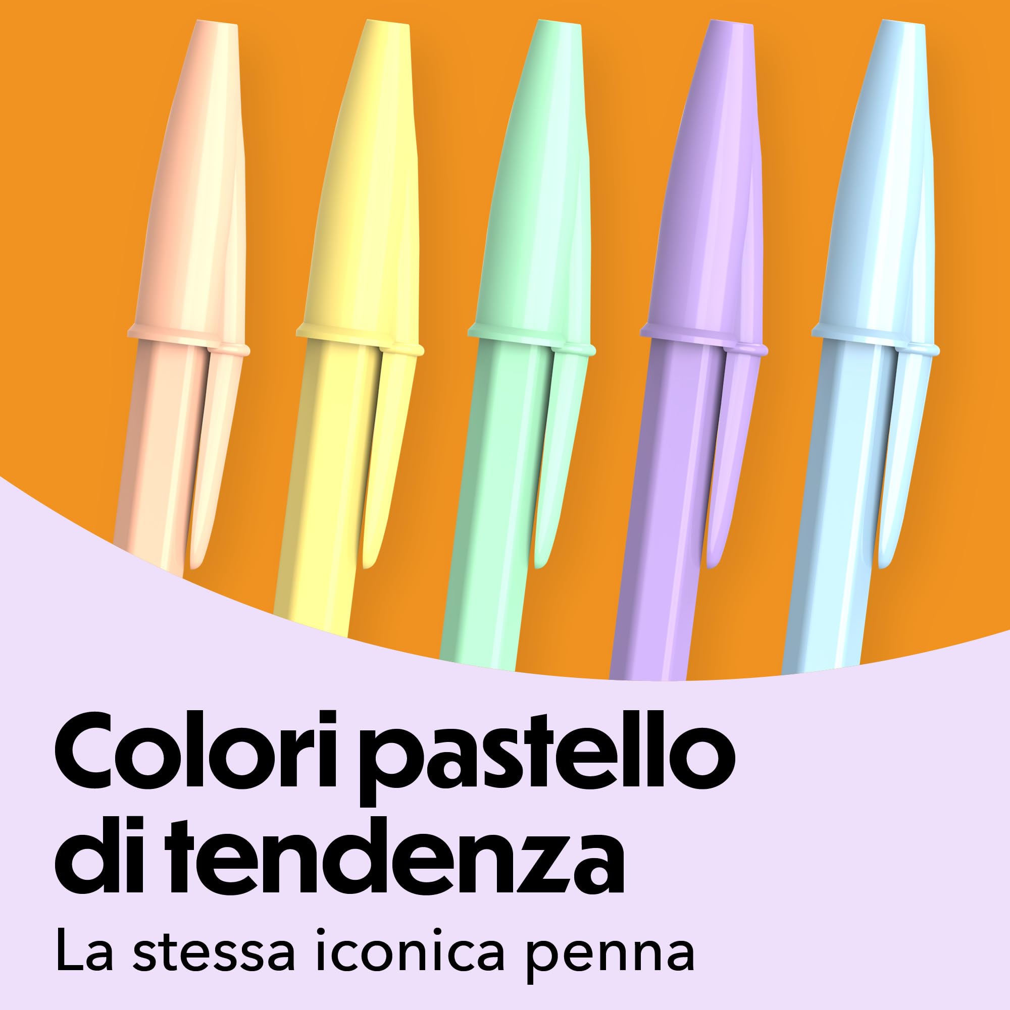 Penne a sfera BIC Cristal Pastel punta media 1,00 mm ricaricabili inchiostro blu confezione da 10