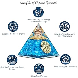 Real Crystal Lapis Lazuli Orgonite Pyramid, Healing Crystal Pyramid, Pyramid Crystal Gemstone Pyramid for Meditation, Motivation, Positivity - Handmade in India