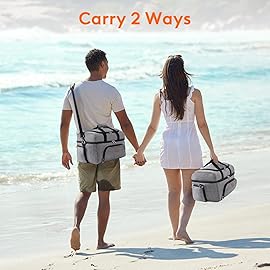 Lifewit Insulated Cooler Bag, 32/48 Can Large Leakproof Beach Cooler, Lightweight Portable Double Layer Soft-Sided Travel Ice Chest for Camping, Kayaking, Road Trips, Grocery Shopping