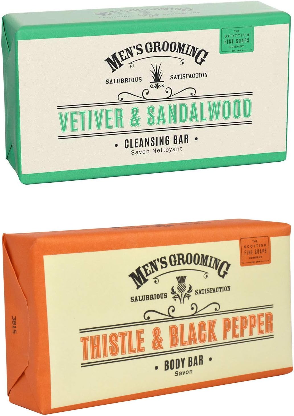 Scottish Fine SoapsLarge Cleansing Bar Body Soap Double Pack 2 x 220g/7.76oz