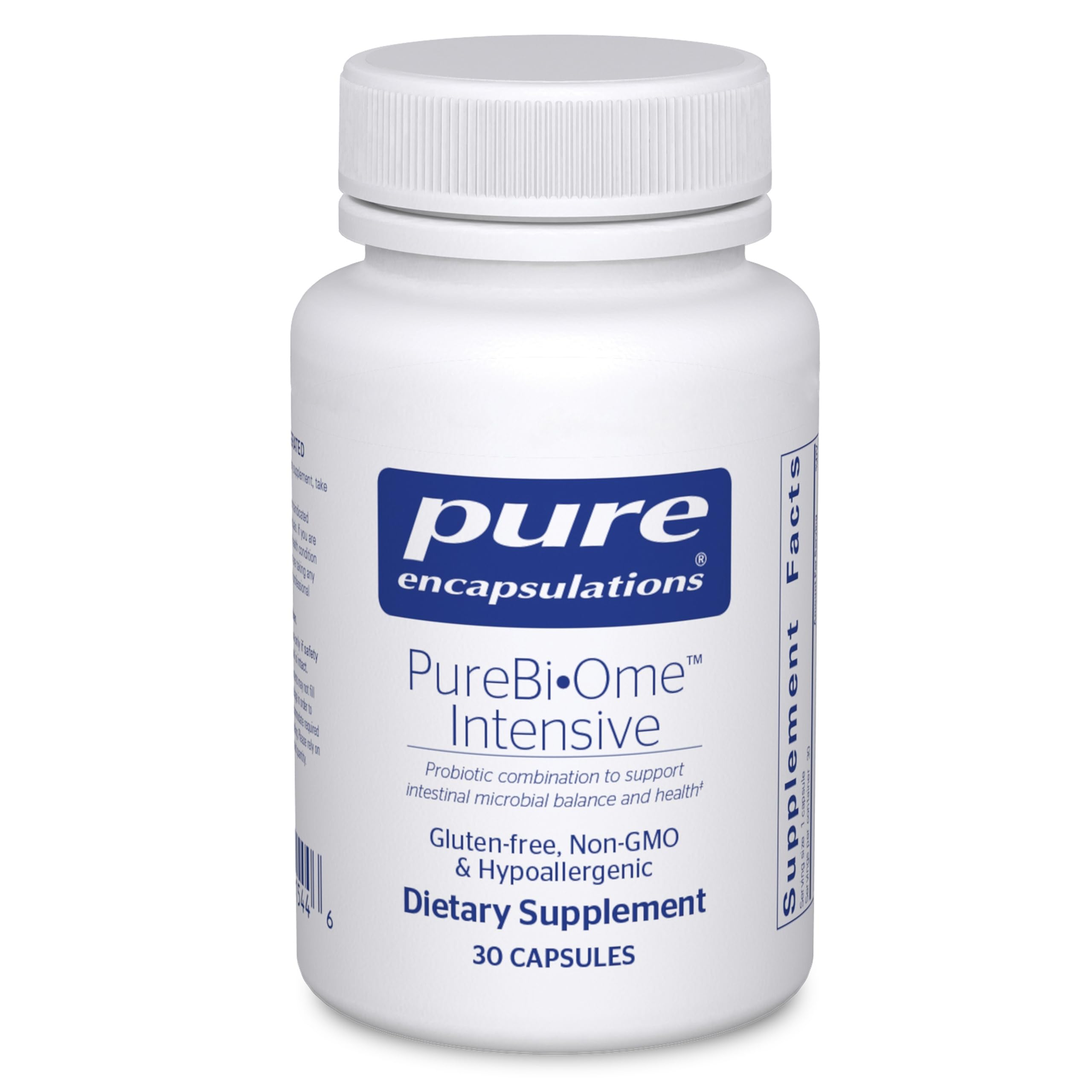 PureBi•Ome Intensive | Hypoallergenic Multi-Strain Probiotic Blend to Support Healthy Intestinal Microflora Balance | 30 Capsules
