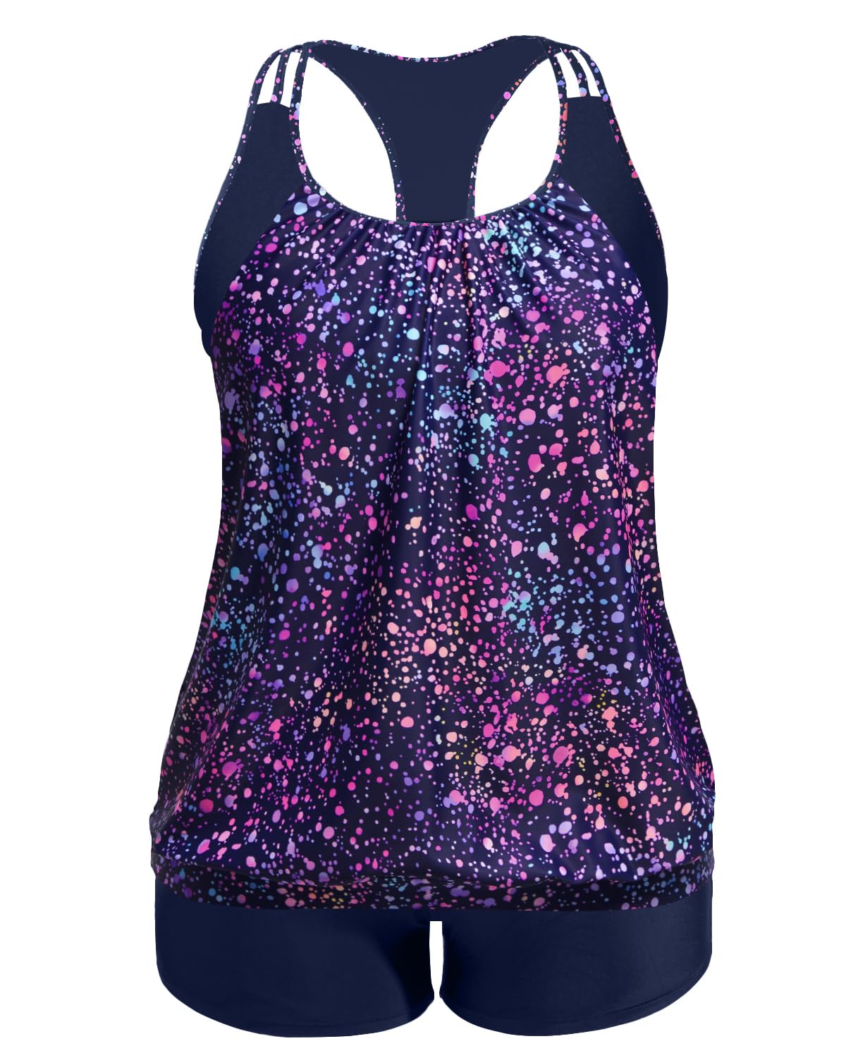 Womens Plus Size Tankini Swimsuit Two Piece Tummy Control Bathing Suit