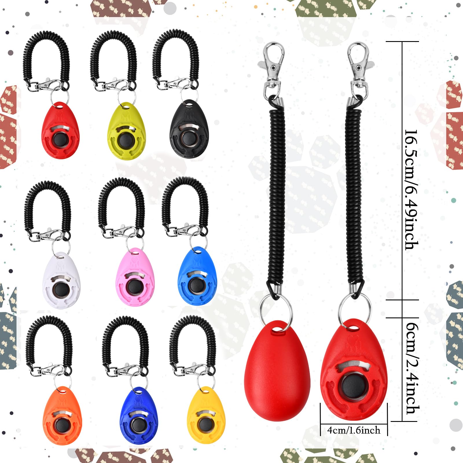 Training Clicker, Formazione Clicker per Cani, 9 Pzzie Animale Domestico Clickers, Clicker Addestramento Cani con Cinturino da Polso per Cane,Gatto,Cavallo