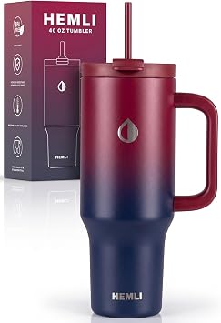 40 Oz Tumbler with Handle and Straw, Insulated Stainless Steel Tumbler with Leakproof 2-in-1 Lid, Reusable and Portable Water and Coffee Travel Mug, Vacuum Insulated
