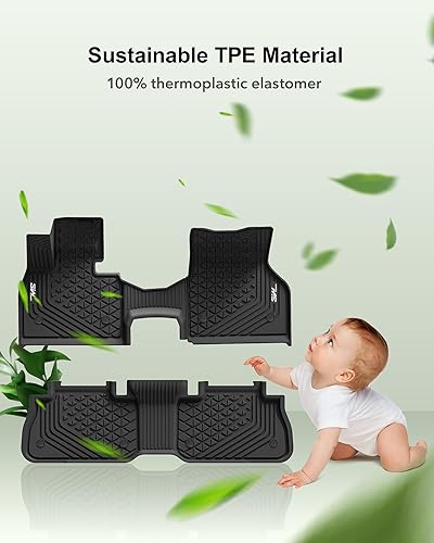Miniatura 3 de 3W Alfombrillas de piso para BMW iX para todo tipo de clima, de elastómero termoplástico, ajuste personalizado, para BMW IX, primera y 2 fila,