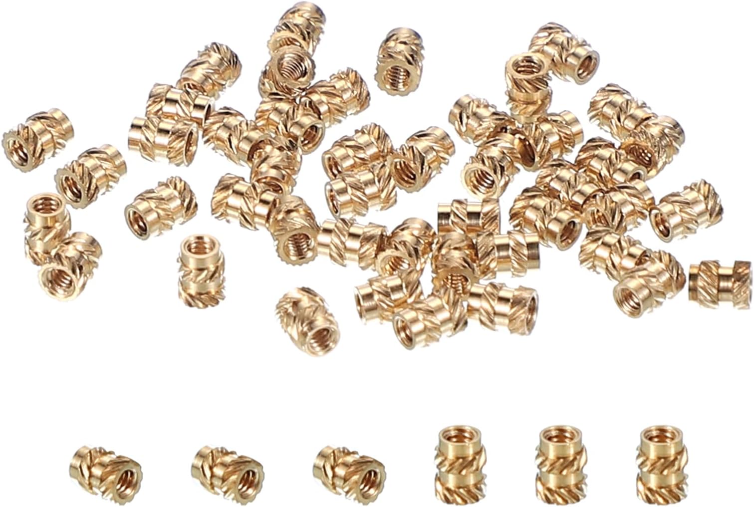 M1.2x2.5x2 mm Brass Threaded Insert, 20 Pcs Metric knurled Nuts Heat Set Insert for Plastic & 3D Printing Components