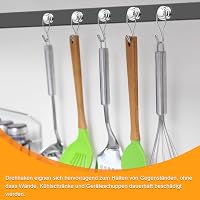 swihorab Mágneses Akasztók 20 db, Extra Erős Neodímium Mágnes Kampók 16mm, Forgatható Rozsdamentes Acél Horog Hűtőszekrény Konyha 7