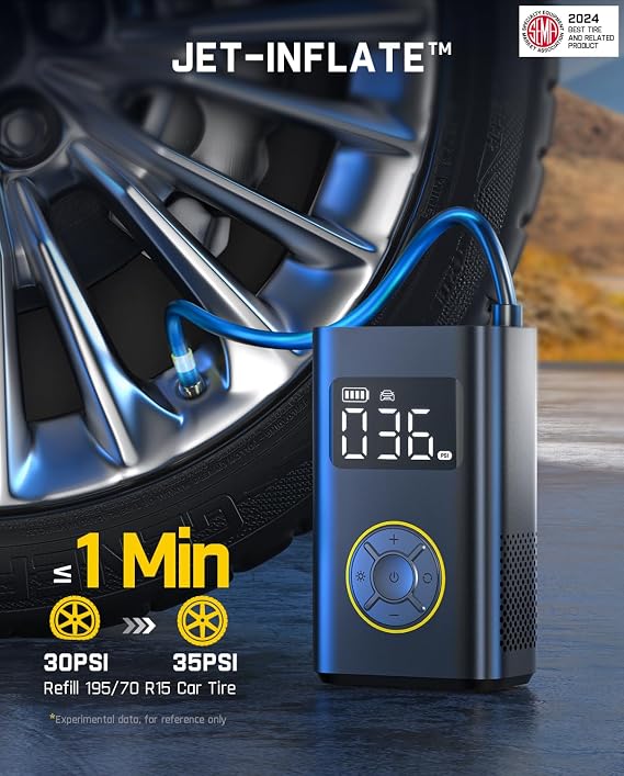 Fanttik X9 Pro Portable Tire Inflator for Compact Car & Fanttik Slim V10 Mix Cordless Car Vacuum