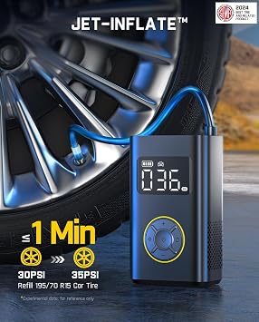Fanttik X9 Pro Portable Tire Inflator for Compact Car & Fanttik Slim V10 Mix Cordless Car Vacuum