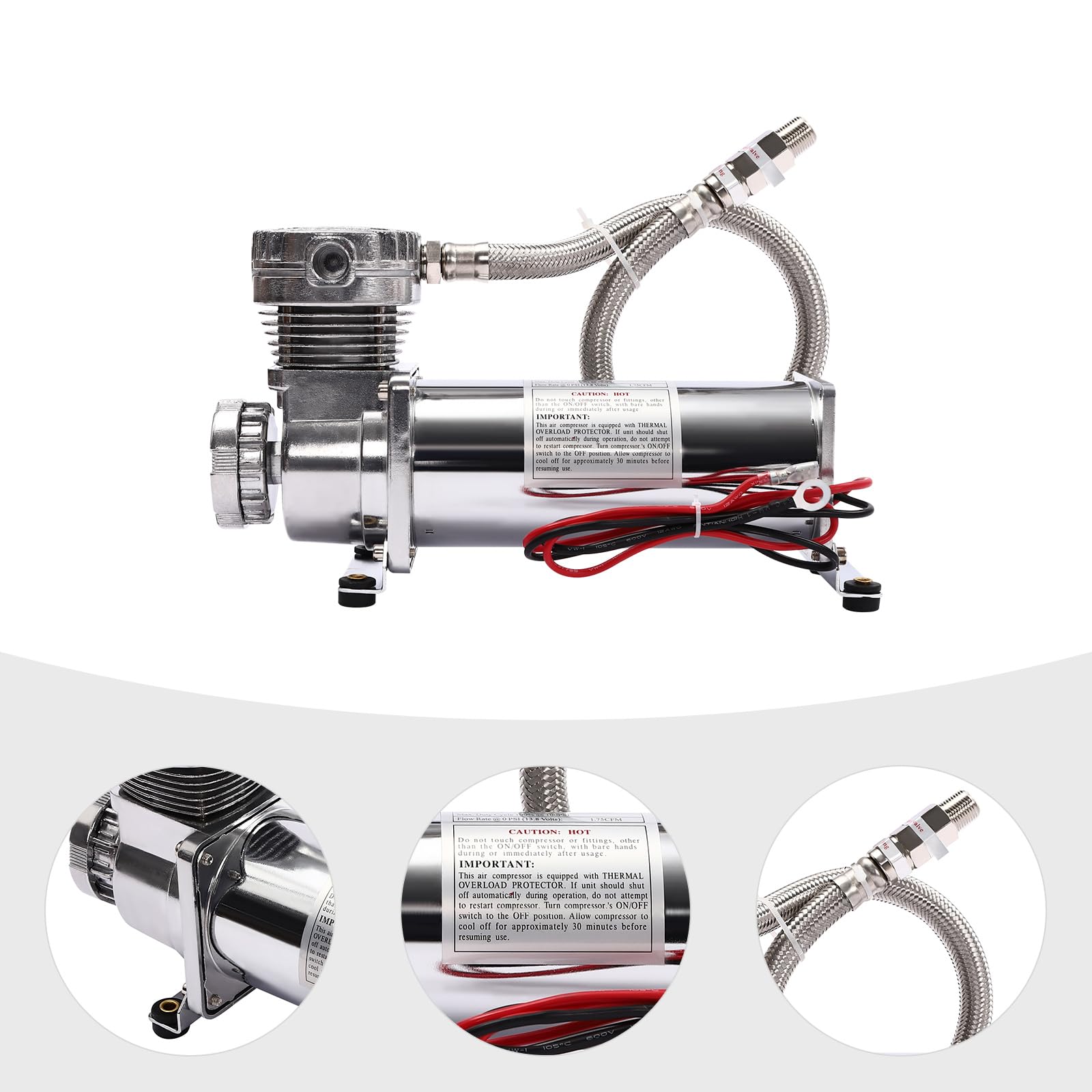 Kit compressore d'aria, compressore d'aria ad alte prestazioni, 12 V, con funzionalità silenziose e rapida efficienza