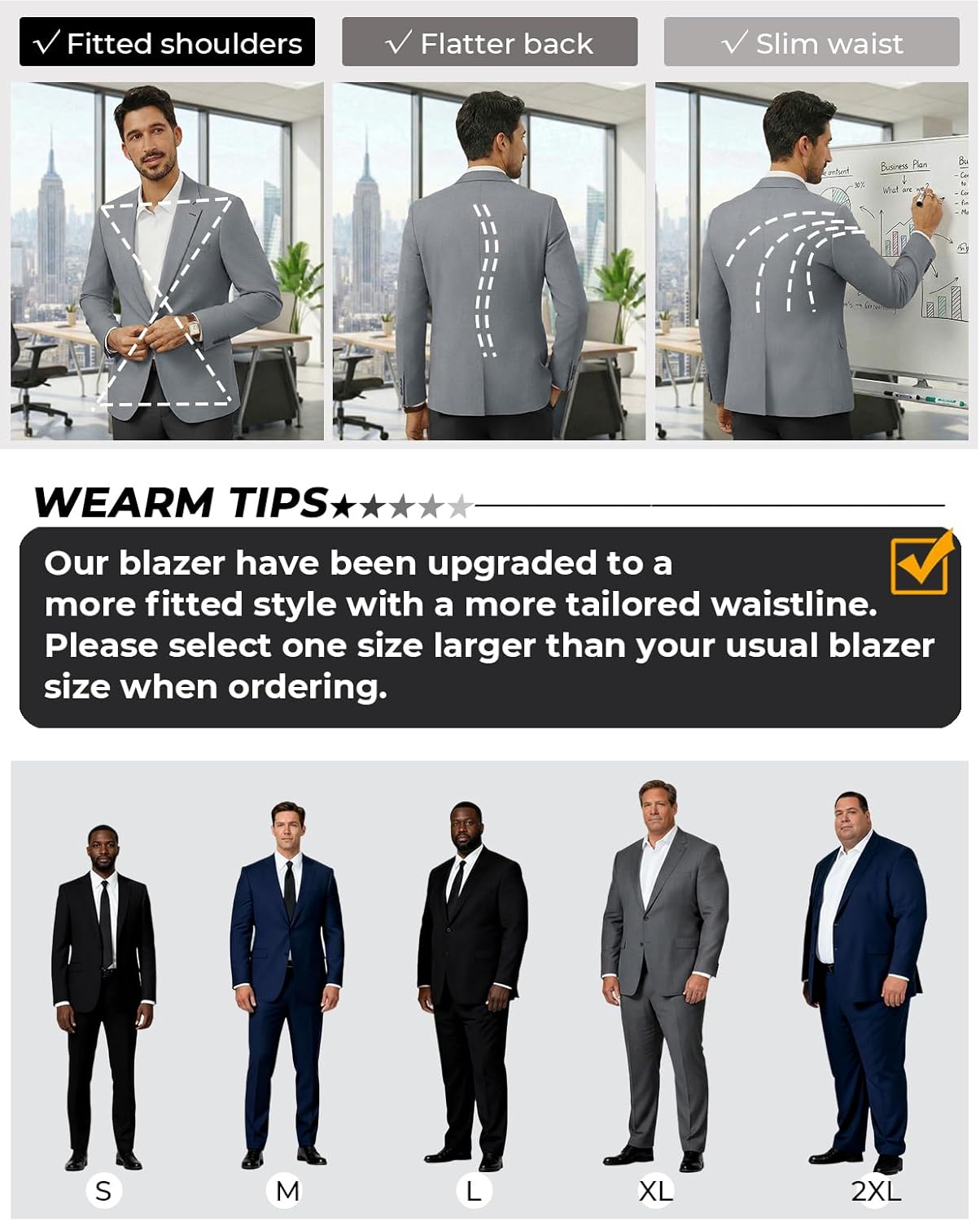 PJ PAUL JONES Men's Casual Blazer One Button Lightweight Sport Coats Solid Notched Lapel Suit Jackets