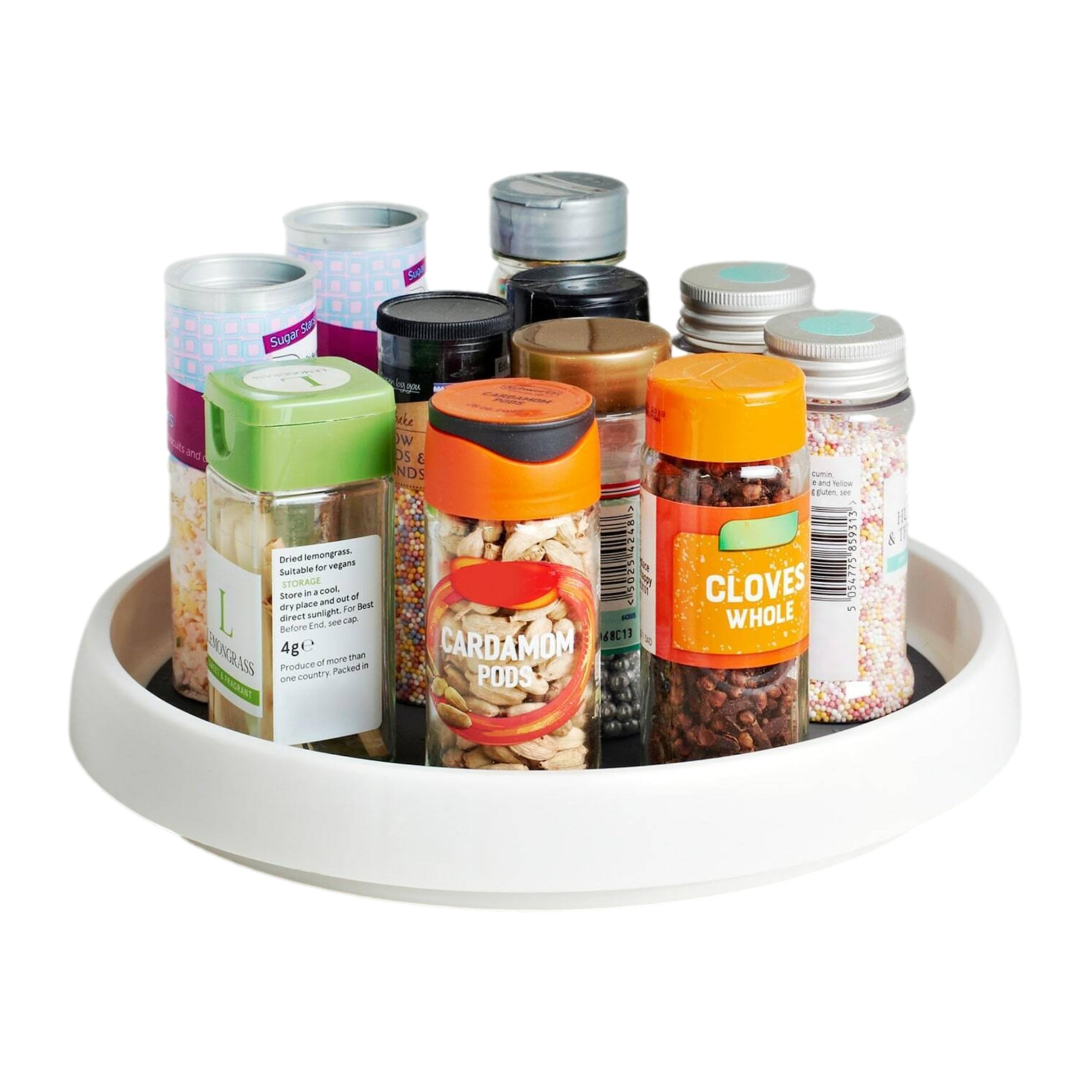 Fyne-Finds Rotating Kitchen Shelf Cupboard Spice Jars Dispenser Storage Tray Rack Organiser