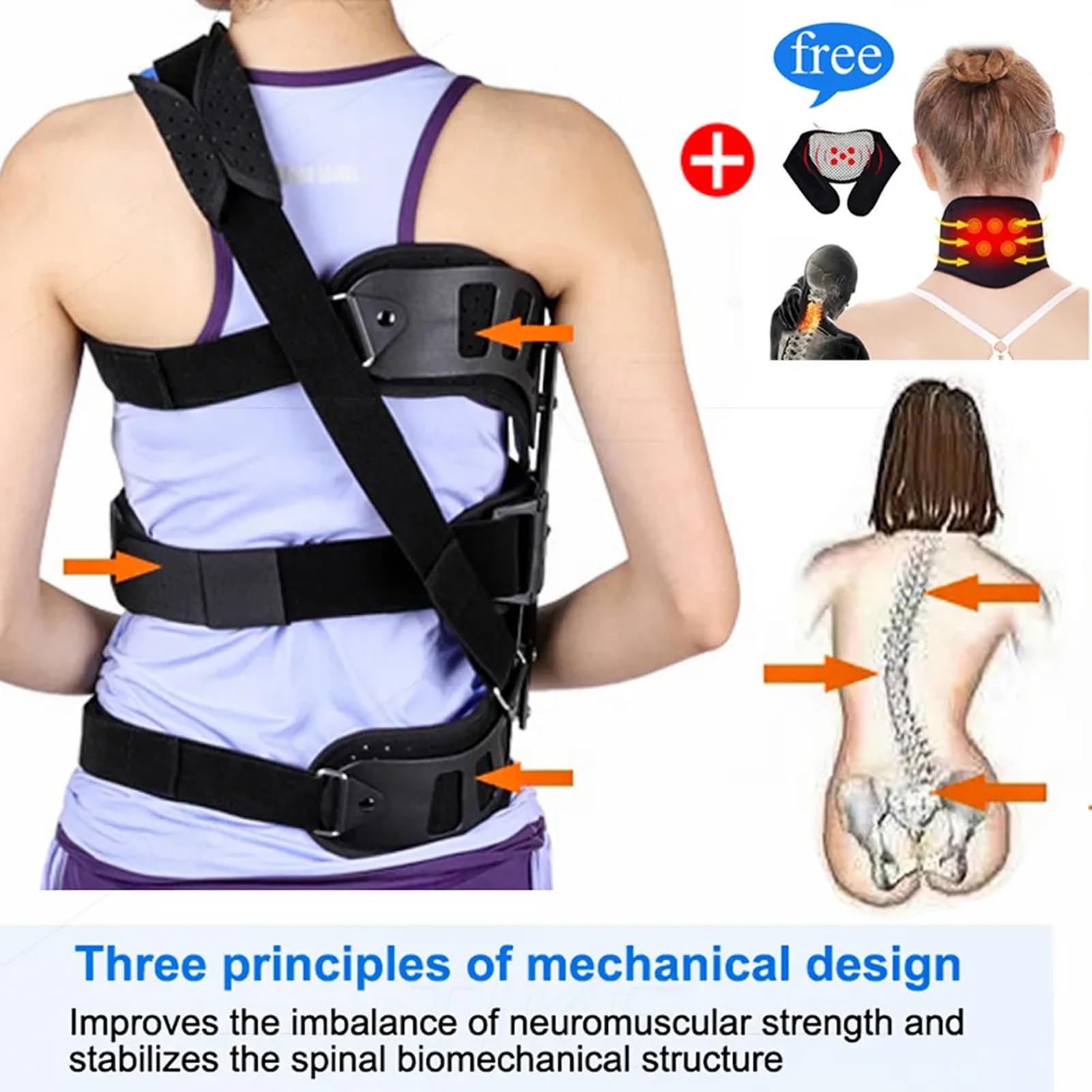 Correttore posturale Regolabile per scoliosi, ortesi ausiliaria spinale, per Il Recupero postoperatorio della Schiena, per Adulti Unisex alleviare Il Mal di Schiena