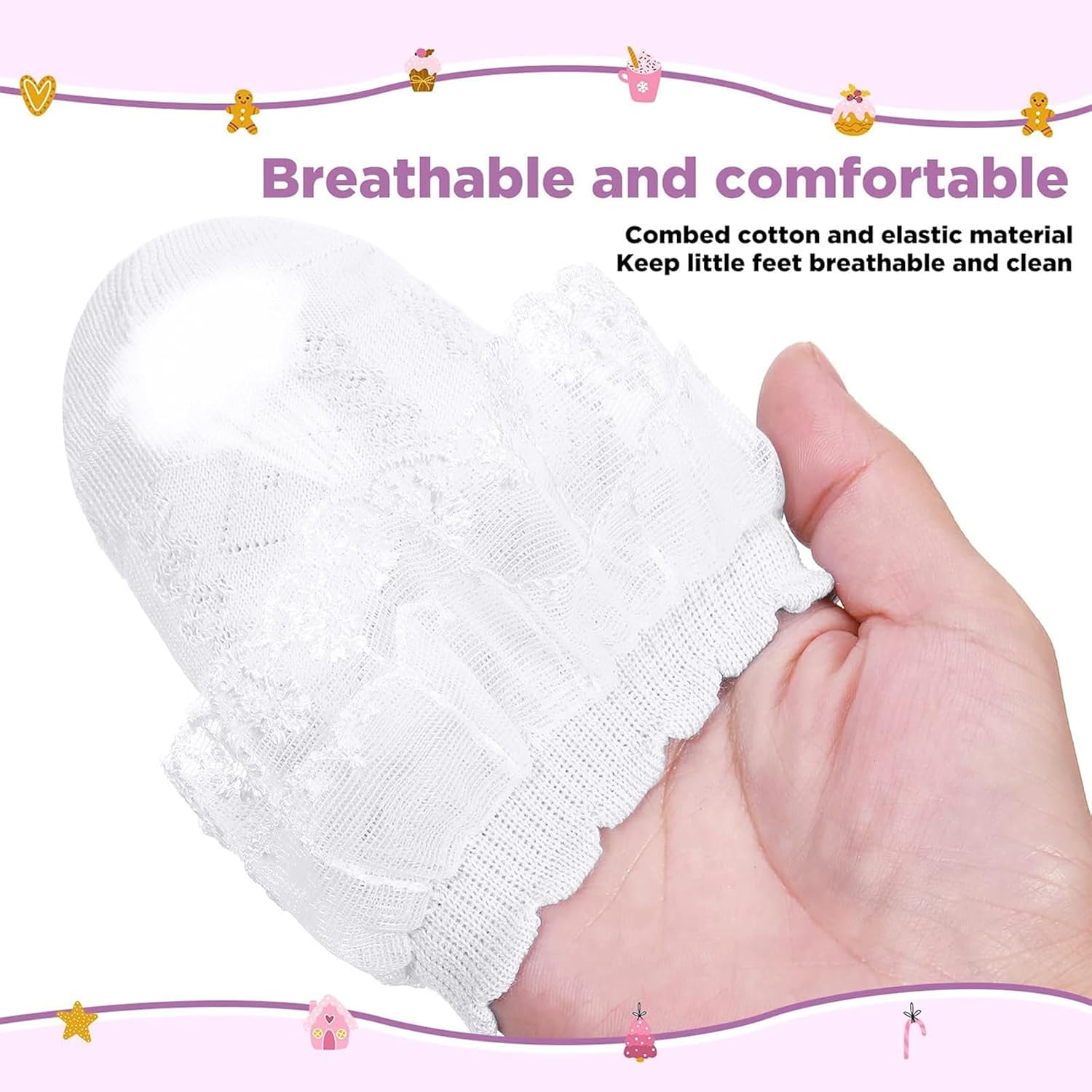 Haysandy 8 Pairs Toddler Girls Dress Socks - Baby Ruffle Cute Frilly Lace Cotton Teen Girl