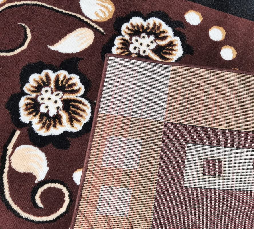 Image of Soft Thick Washable Rugs for Home Decor Living Room 6x8 Feet (180 x 235 Cm) Brown Color