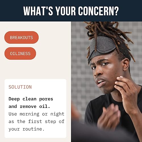 Miniatura 3 de Cardon Lavado facial de arcilla de limpieza profunda de poros para hombre, 4 veces mejor que el carbón, piel grasa, propensa al acné, cuidado de la