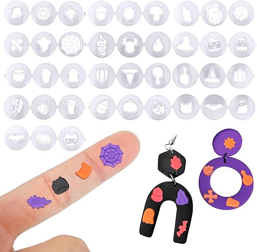 Juego de 36 cortadores de arcilla polimérica para aretes, mini cortadores de arcilla para joyería de arcilla polimérica, pequeños cortadores de