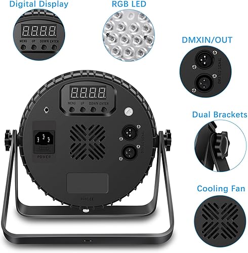 Miniatura 7 de Luces de escenario, 60 luces LED par 90 W RGB luces de escenario activadas por sonido DJ iluminación de escenario para eventos, fiesta, boda,