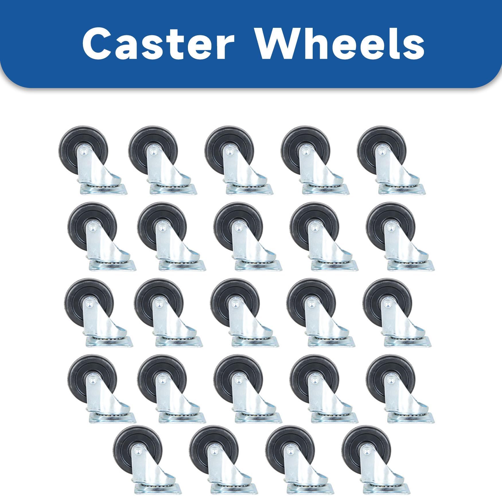 Heavy Duty Swivel Caster Wheels - 24 Pack -2
