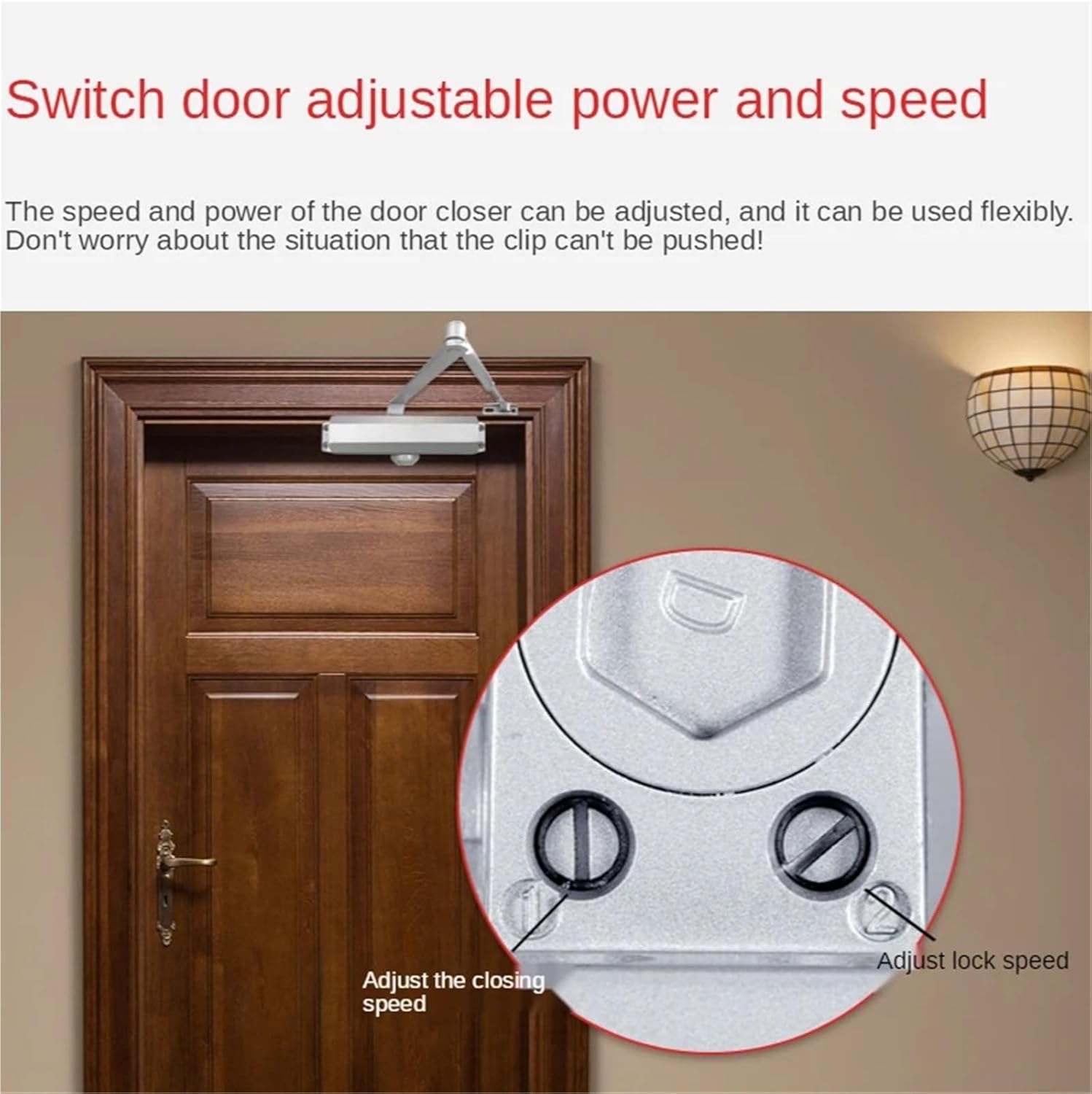 Hydraulic Buffer Door Closer Household Punch-Free Automatic Door Closer 25KG to 85KG Adjustable Speed Door Closing Equipment(A -1)