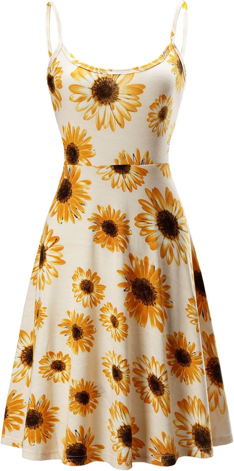 Women Summer Beach Casual Strapless Flared Floral Midi Dress (L, 0502-Flower10)