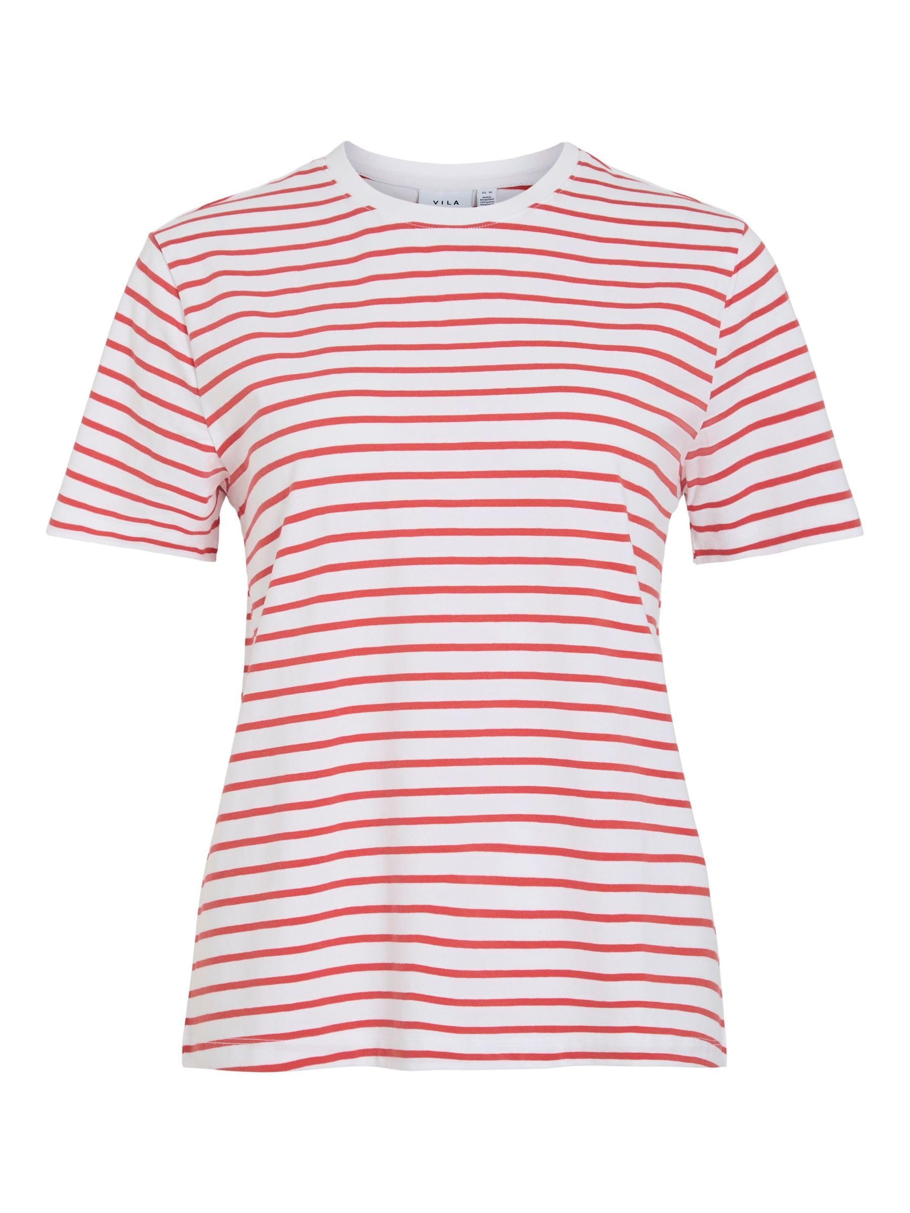 Vila Vinora S/S Yd T-Shirt - Noos, Aurora Red, S