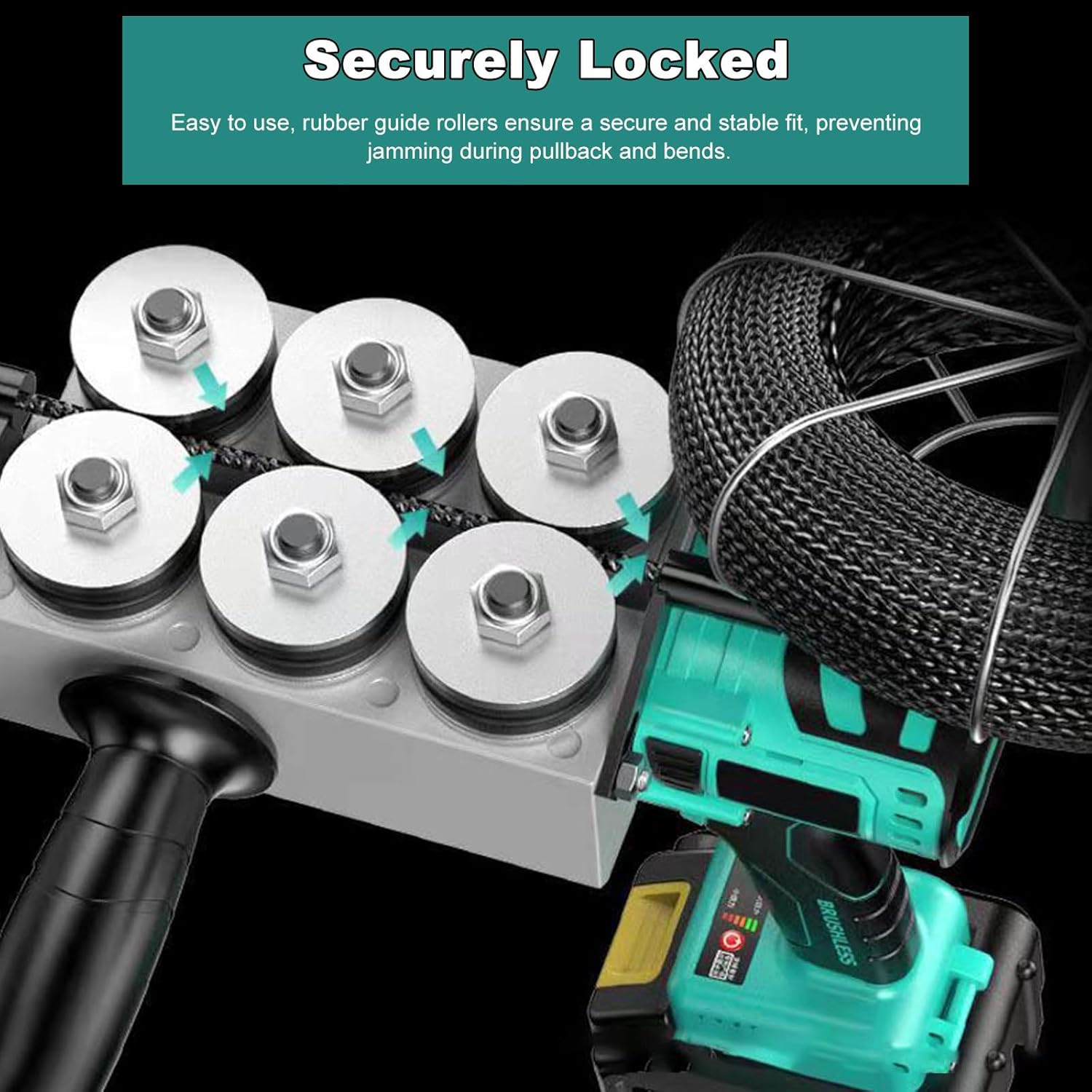 Automatic Fish Tape Tools,Wire Threading Electric Cable Lead Pipe Wearer Stringing Machine with Batteries,for Construction Hydropower Network Communication 2xbattery