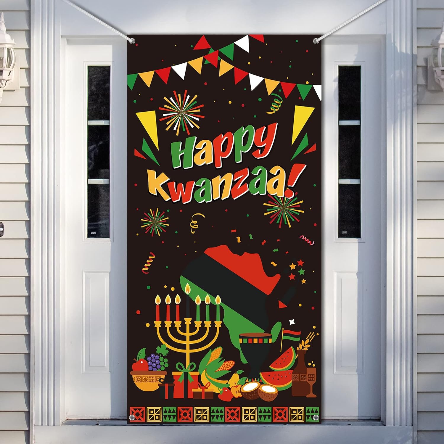 Kwanzaa Decoration Happy Kwanzaa Door Cover Kwanzaa Party