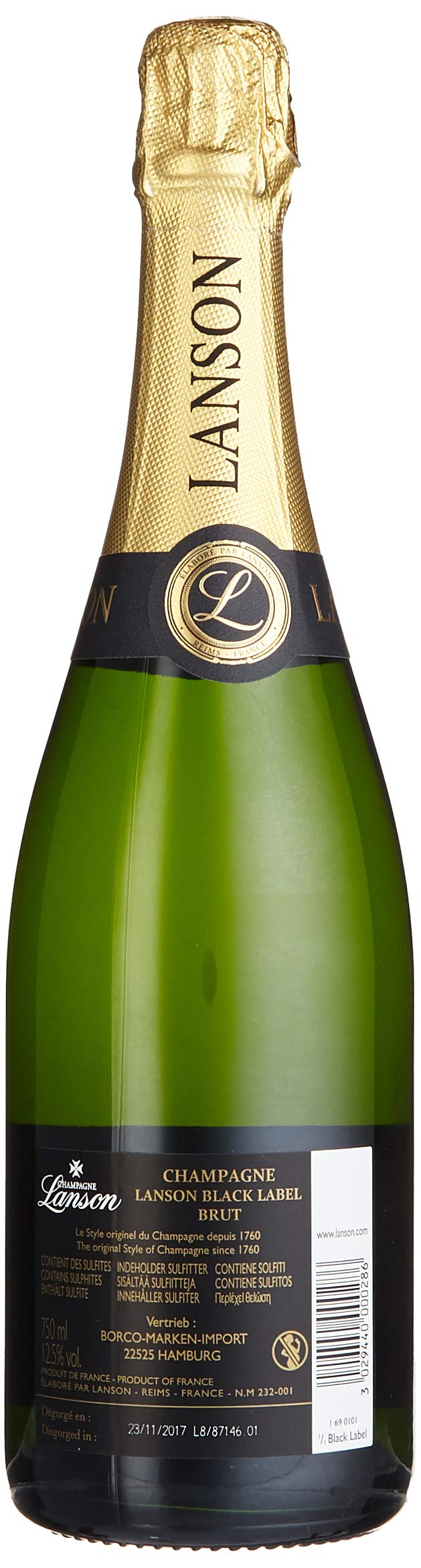 Lanson Black Label in Geschenkdose portable musicbox Champagner (1 x 0.75 l)