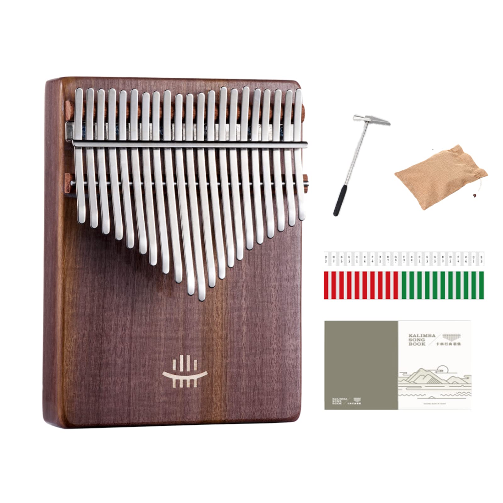 Hluru Kalimba - Piano de pulgar para adultos y niños, tono de grado de interpretación con partituras de kalimba (madera de nogal de 21 teclas)
