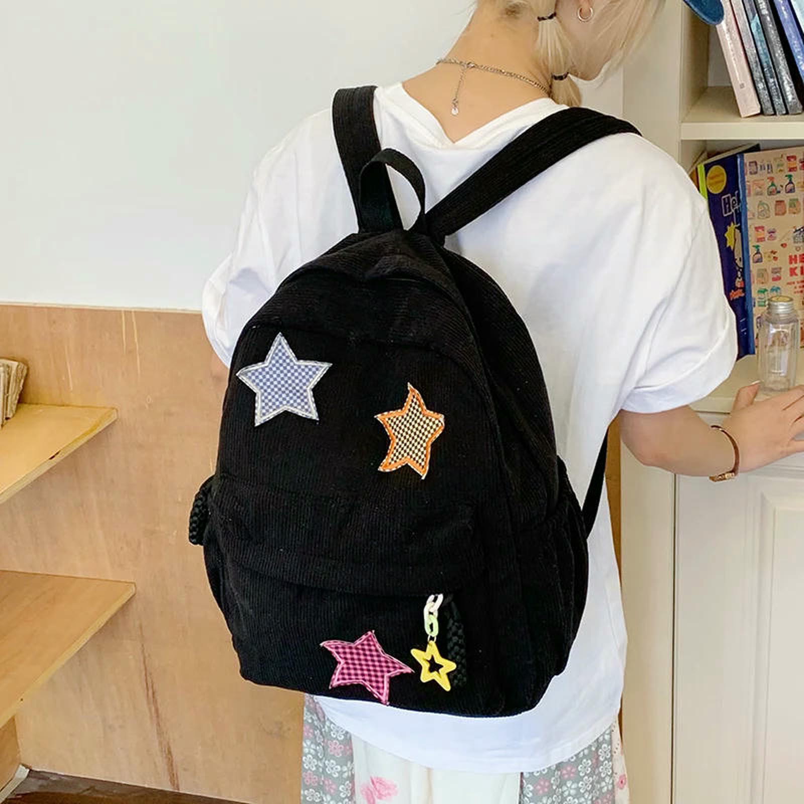 Rucksack Damen-schultasche, Wasserdicht, Große Kapazität, Schulrucksack, Glatter Reißverschluss, Teenager, Lässiger Tagesrucksack