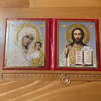 Amazon.co.jp: ロシア正教会 イコン キリスト マリア 赤 : ファッション