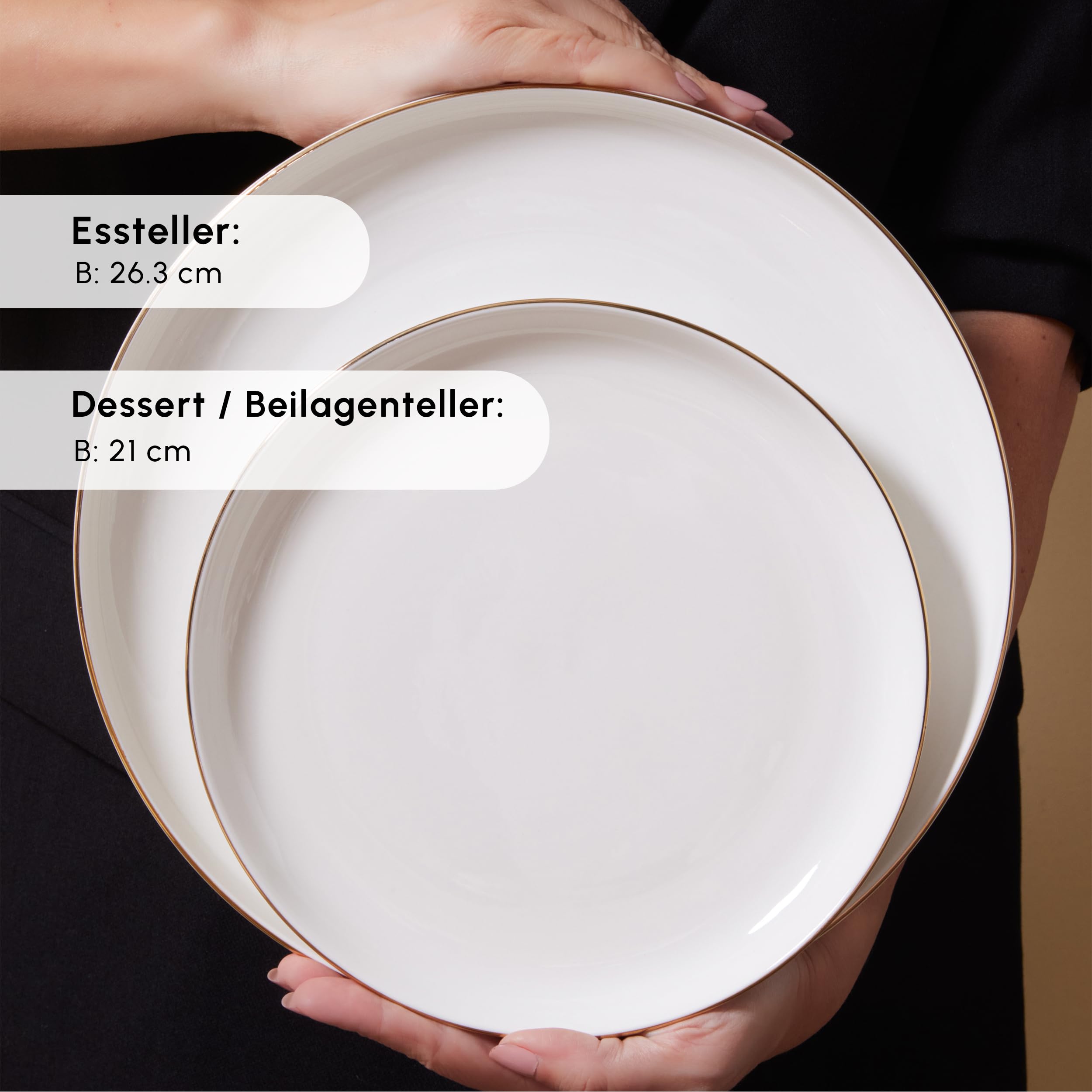 Karaca Streamline Favaro Gold 56-teiliges Geschirrset – Elegantes Gold-Akzent New Generation Bone für anspruchsvolle Tischarrangements und vielseitige Verwendung