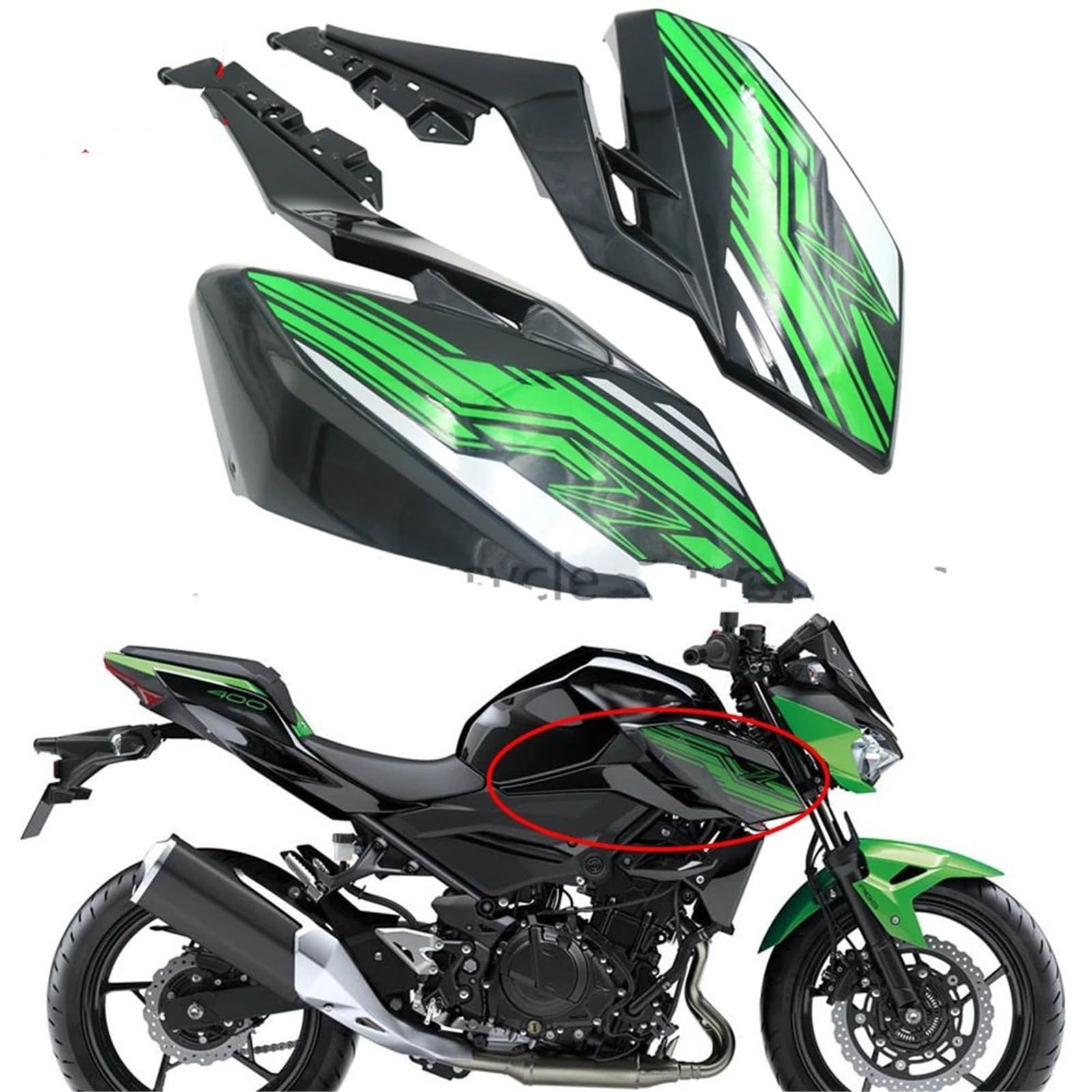 Osłona zbiornika paliwa gazowego Panel boczny Owiewka pasuje do Z400 Z 400 2018 2019 2020 2021 2022 Motorcycle Cowl Fairing Cover