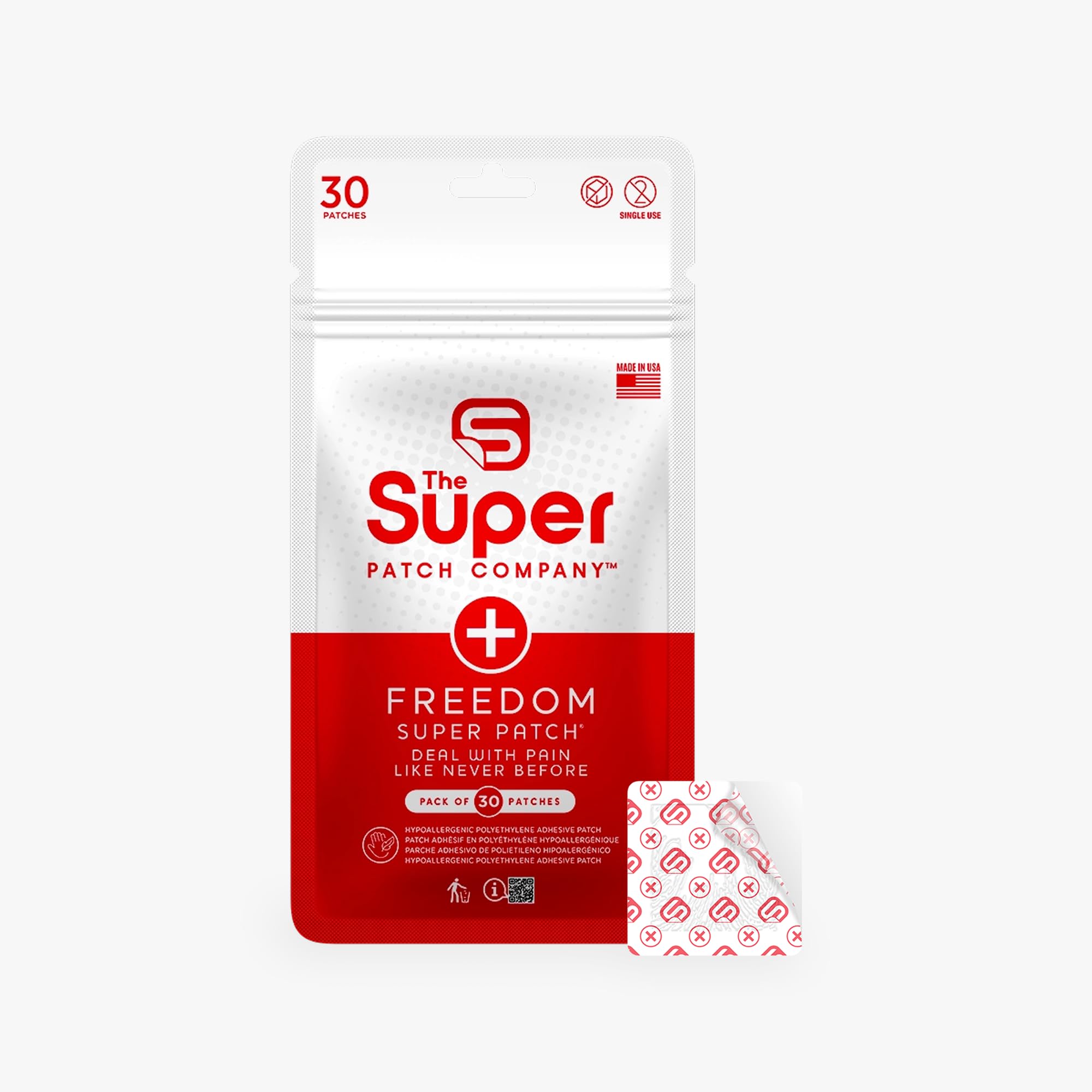 Super Patch Freedom Wellness Patch for Back, Knee & Joint Pain, 30 Count