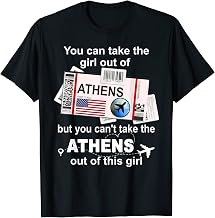Girl from Athens Boarding Pass - Flight Ticket Athens T-Shirt
