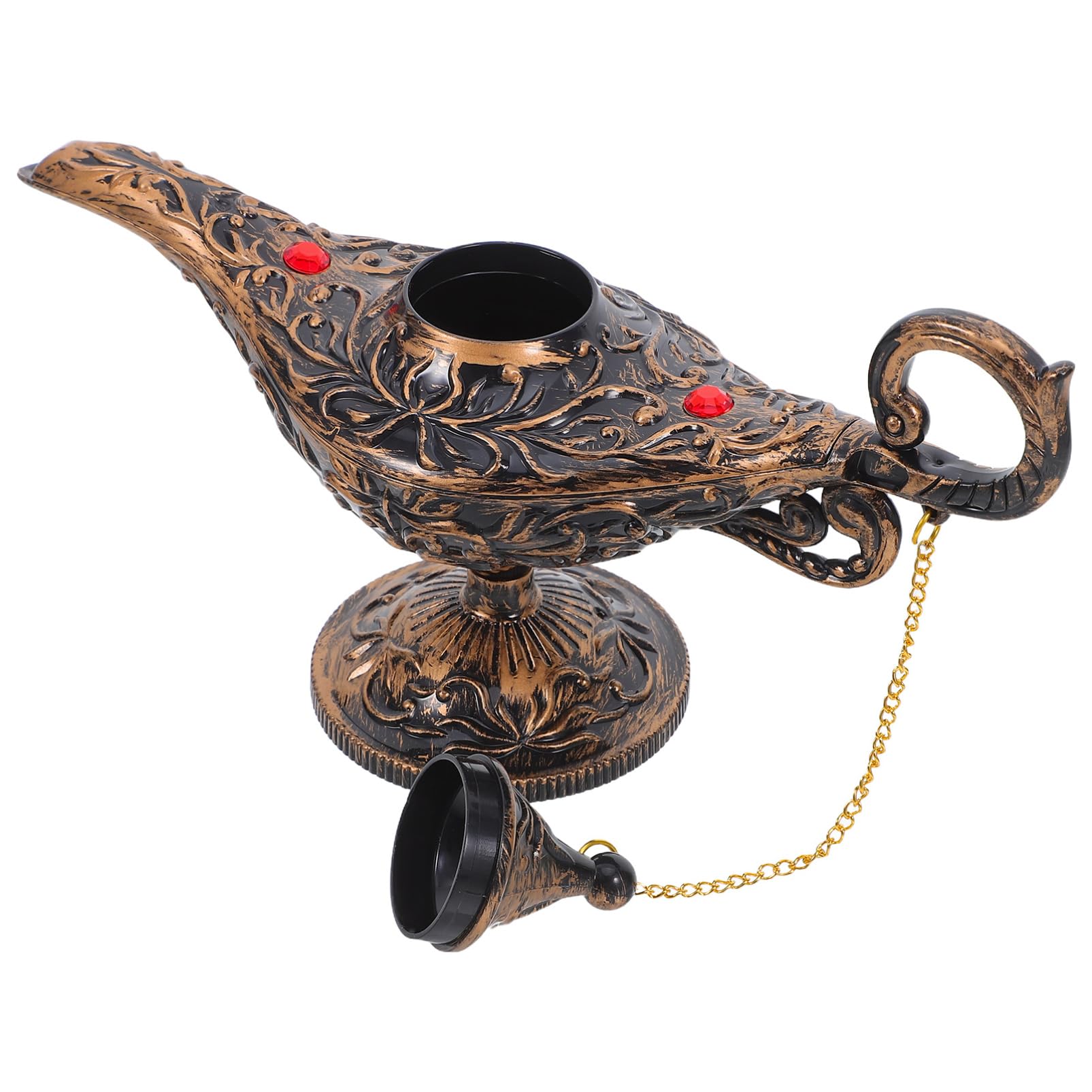 Zerodeko Arabian Lamp Figurine: Dress Up Arabian Costume Props Retro Lamp Decoration Halloween Cosplay Party Accessories for Home Table Centerpieces