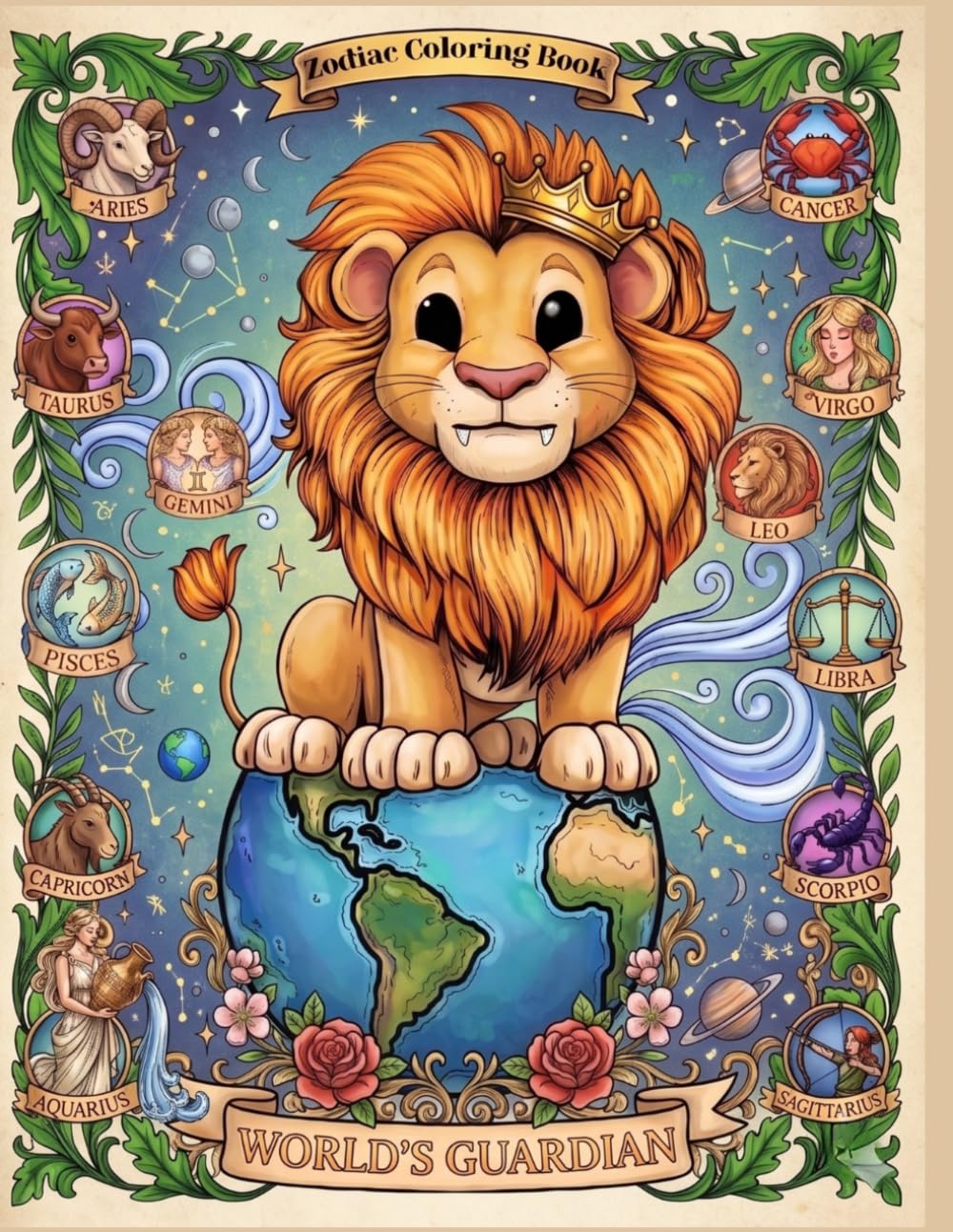Zodiac Coloring Book: A Mystical Compilation of the 12 Astrology Signs. Creepy Cute Chibi Guardians, Constellations, and Cosmic Astrology Pages for Teens and Adults