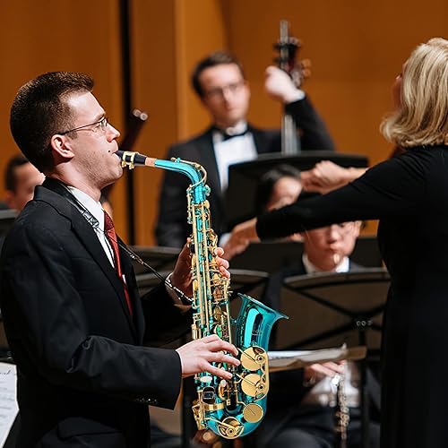 Vista 19 de Eb Saxofón Alto - Principiante y Profesional, Estudiante y Adulto, Saxofón Rojo Antiguo