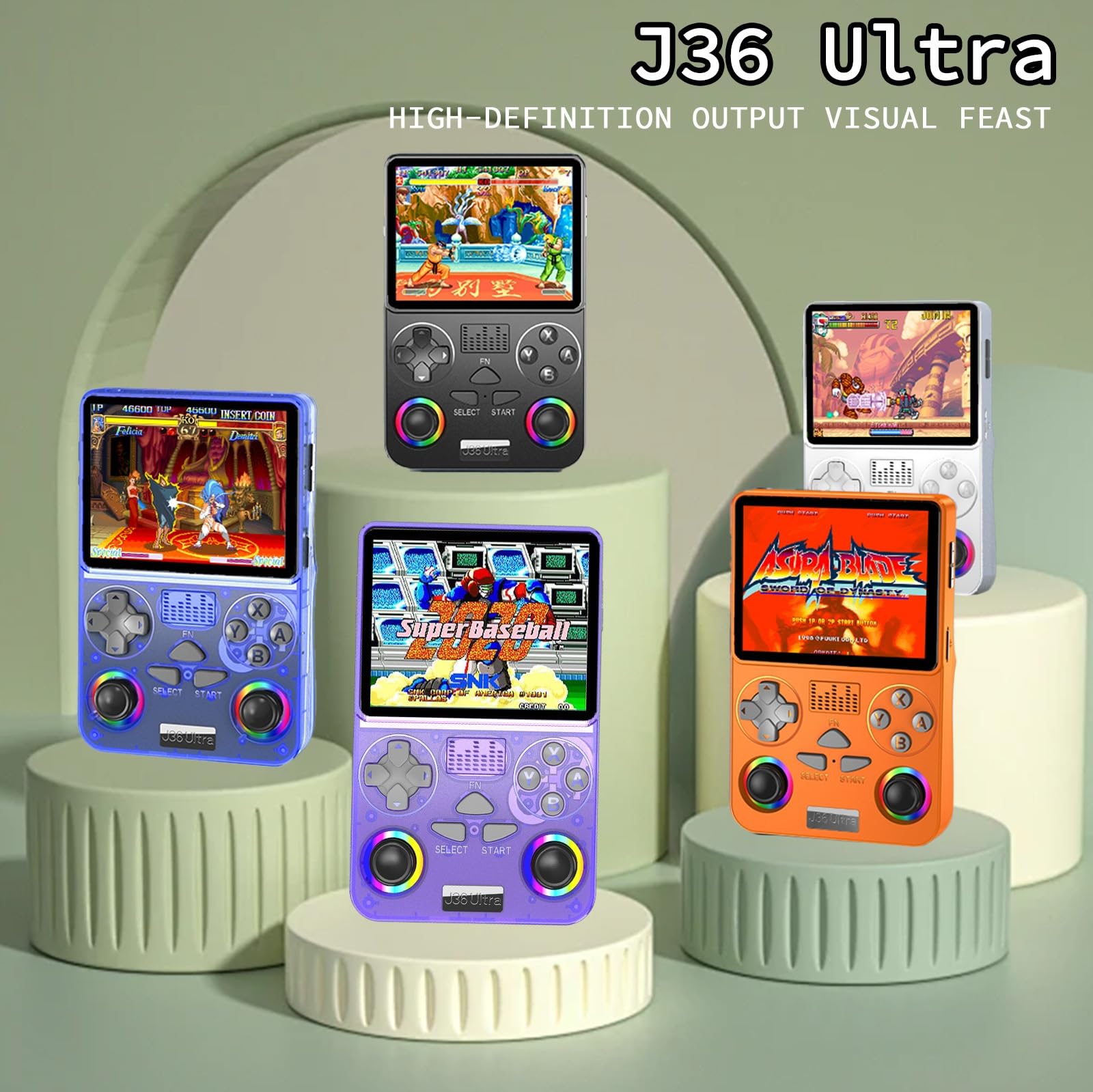 J36ultra Handheld Game Console, Global WiFi Online Battle, Wireless Colorful Upgrade, Dual Joystick Arcade