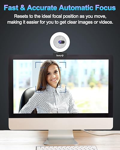 Miniatura 5 de Sensor Sony Cámara web 2K con luz, cámara web USB para PC, cámara web con enfoque automático, cubierta de privacidad incorporada, micrófono estéreo,