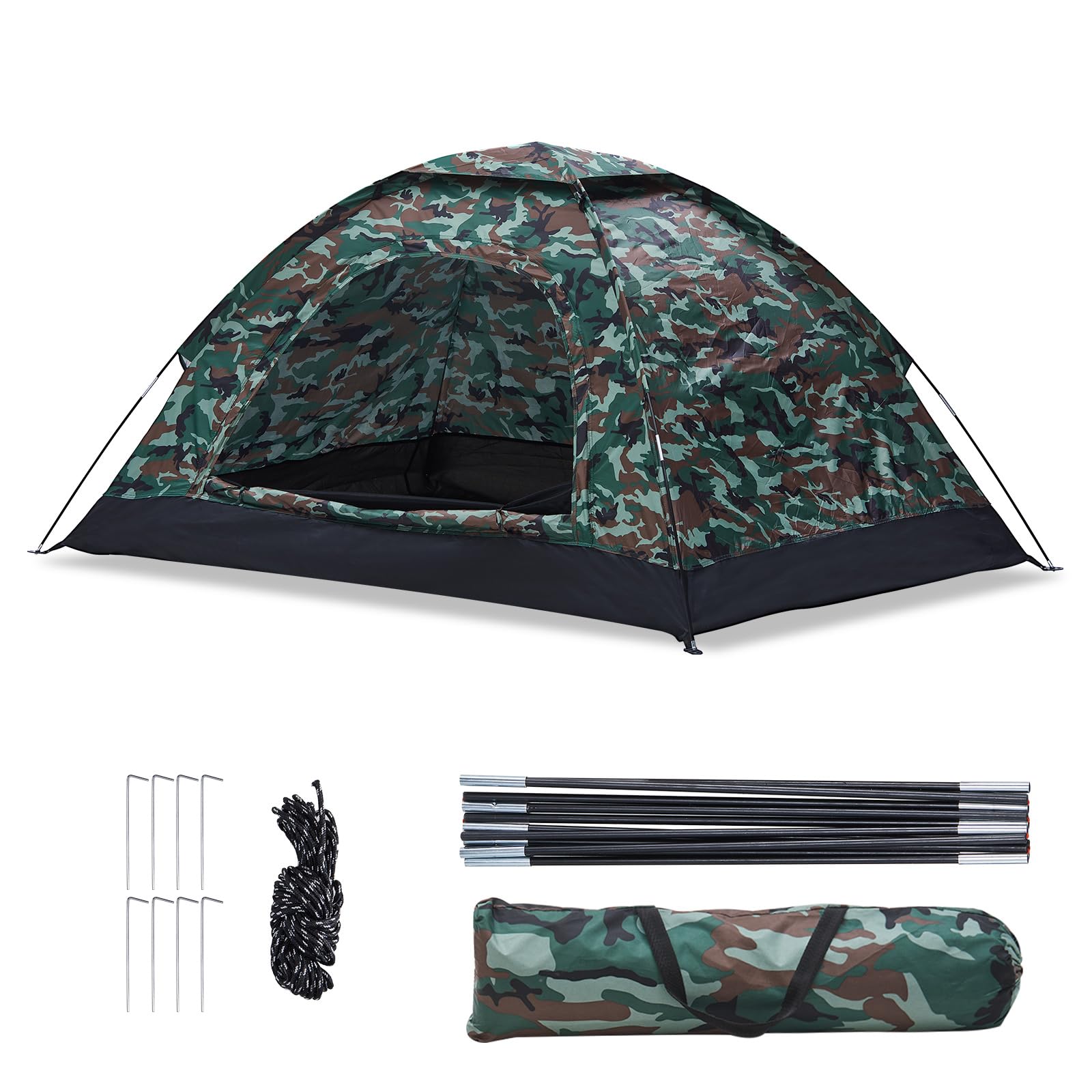 CLIPOP Camping Tent Dome Tent, 2-3 Person Backpacking Tent Lightweight, Waterproof Windproof, UV Protection for Family in Traveling, Beach, Hiking, Hunting, Fishing and Outdoor Activity