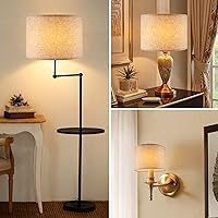 Vista 9 de Juego de 2 pantallas para lámpara de tambor de tela, 12.6"Dx9.5"H, para lámparas de mesa, de pie y colgantes, pantallas (ajuste de araña), pantallas