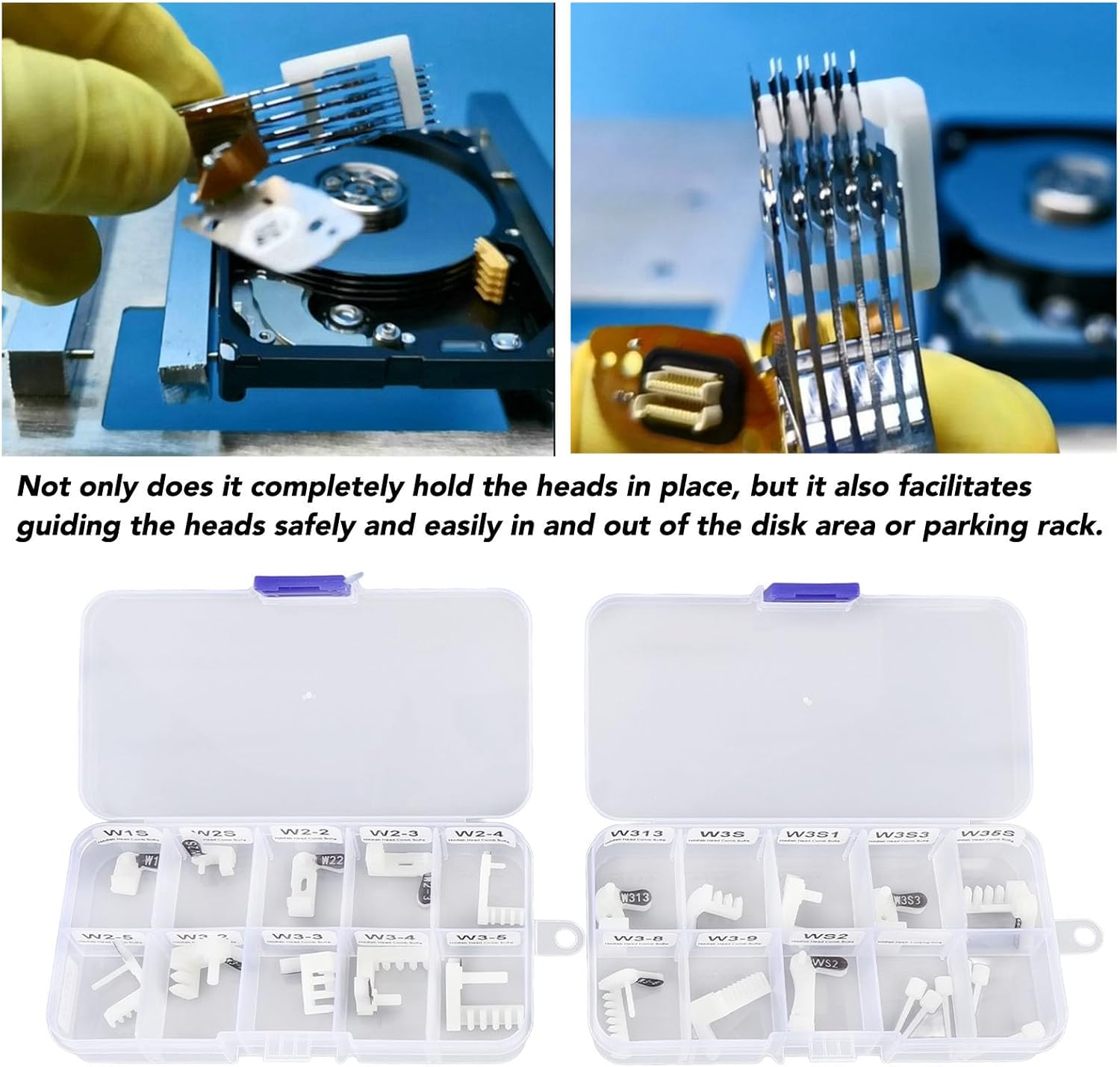Walfront HDD Repair Tools Hard Drive Data Recovery Kit Combs Magnetic Head Replacement Tool Disk