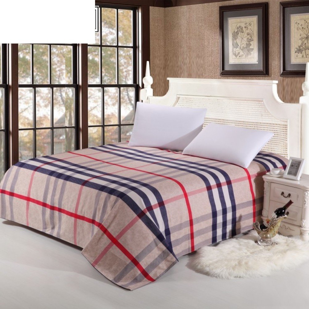 Draps en coton Vichy feuille double élève coton épais 270x230cm