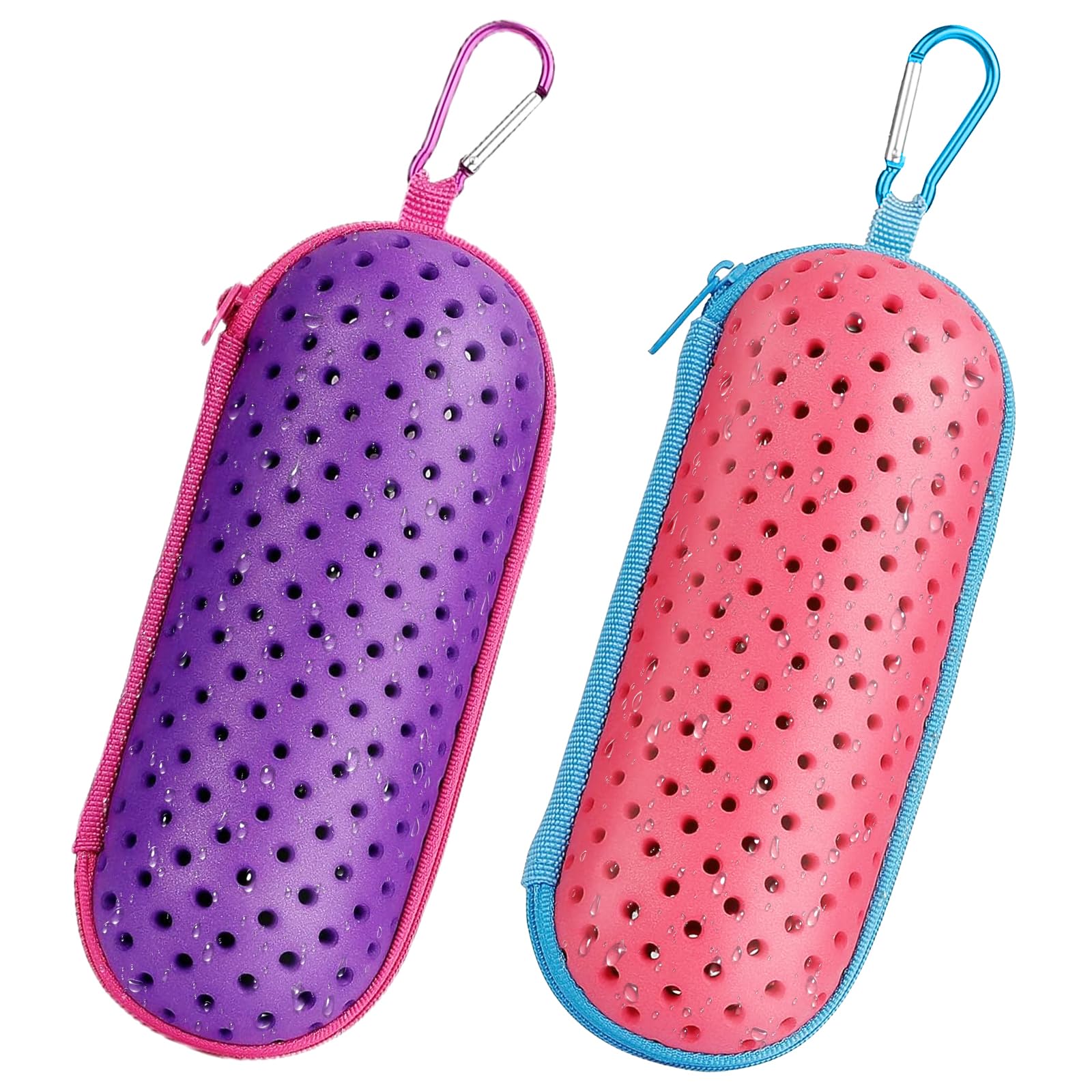 2 PCS Estuche para Gafas de Natación,Estuche de Transporte de EVA,Caja de Protección portátil para Gafas de Natación,Funda para Gafas de natación con hebillas de montañismo, Unisex