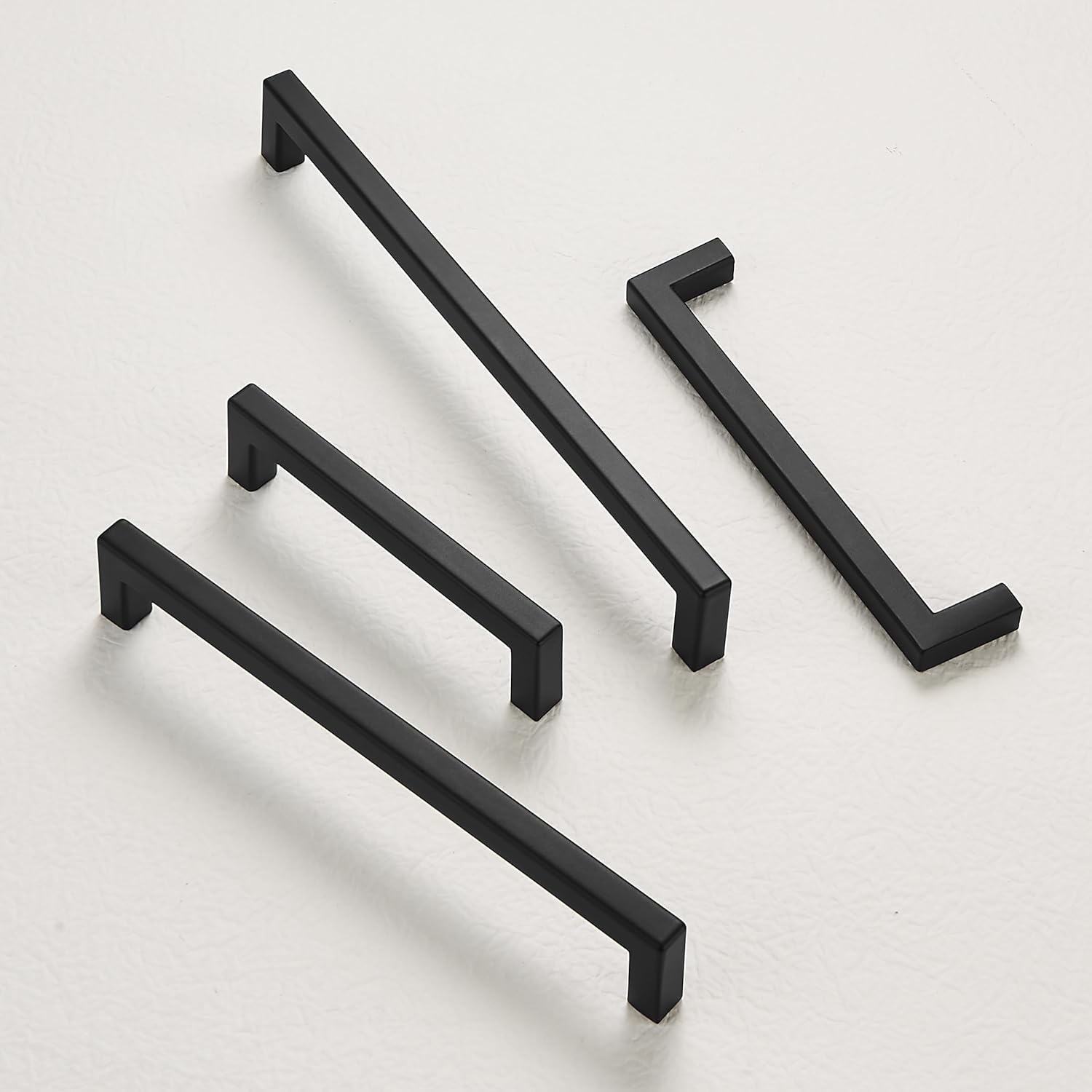 10 Pack Soild 3-3/4in(96mm) Black Cabinet Handles Square Matte Black Cabinet Drawer Pulls Cabinet Hardware for Cupboard Kitchen Cabinet Handles