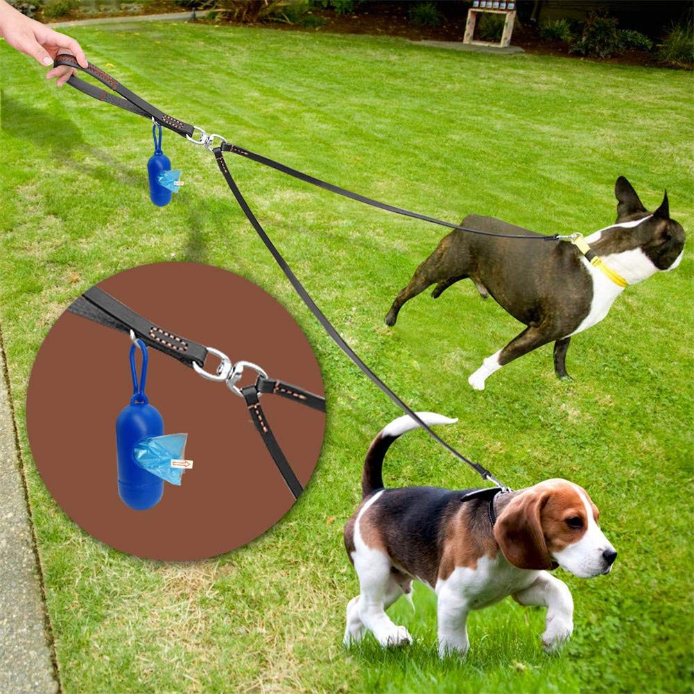 SOCHII 12/42 rotoli di sacchetti per escrementi di cani e gatti con dispenser e clip per guinzaglio, Free Size, 42